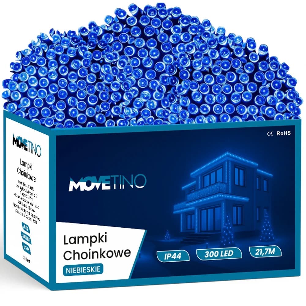 Lampki Choinkowe Niebieski IP44 300LED 21m