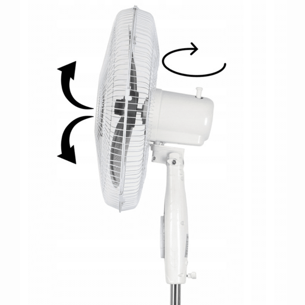 Wentylator Stojący Wiatrak Podłogowy Regulowany Biały 60W - obrazek 4