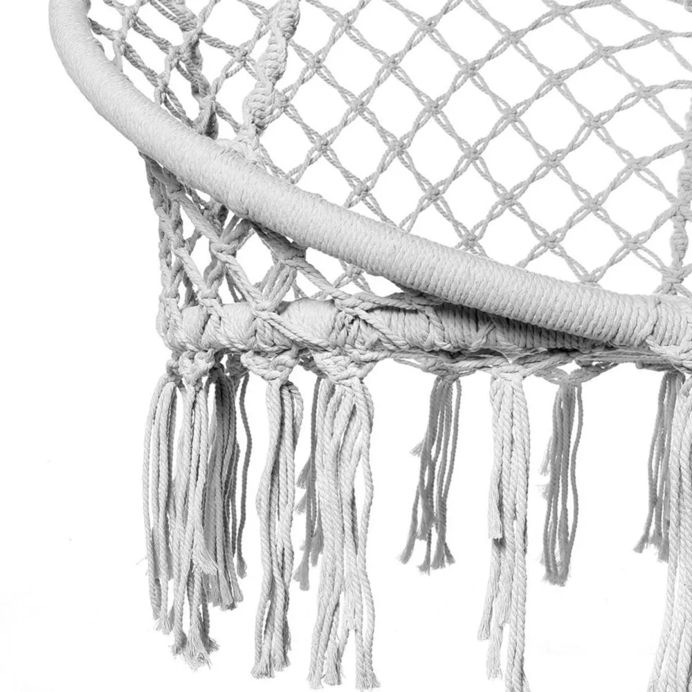 Fotel Wiszący Huśtawka Bocianie Gniazdo BOHO Szary - obrazek 5