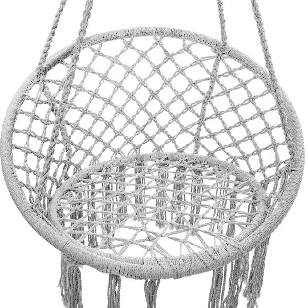 Fotel Wiszący Huśtawka Bocianie Gniazdo BOHO Szary - obrazek 3