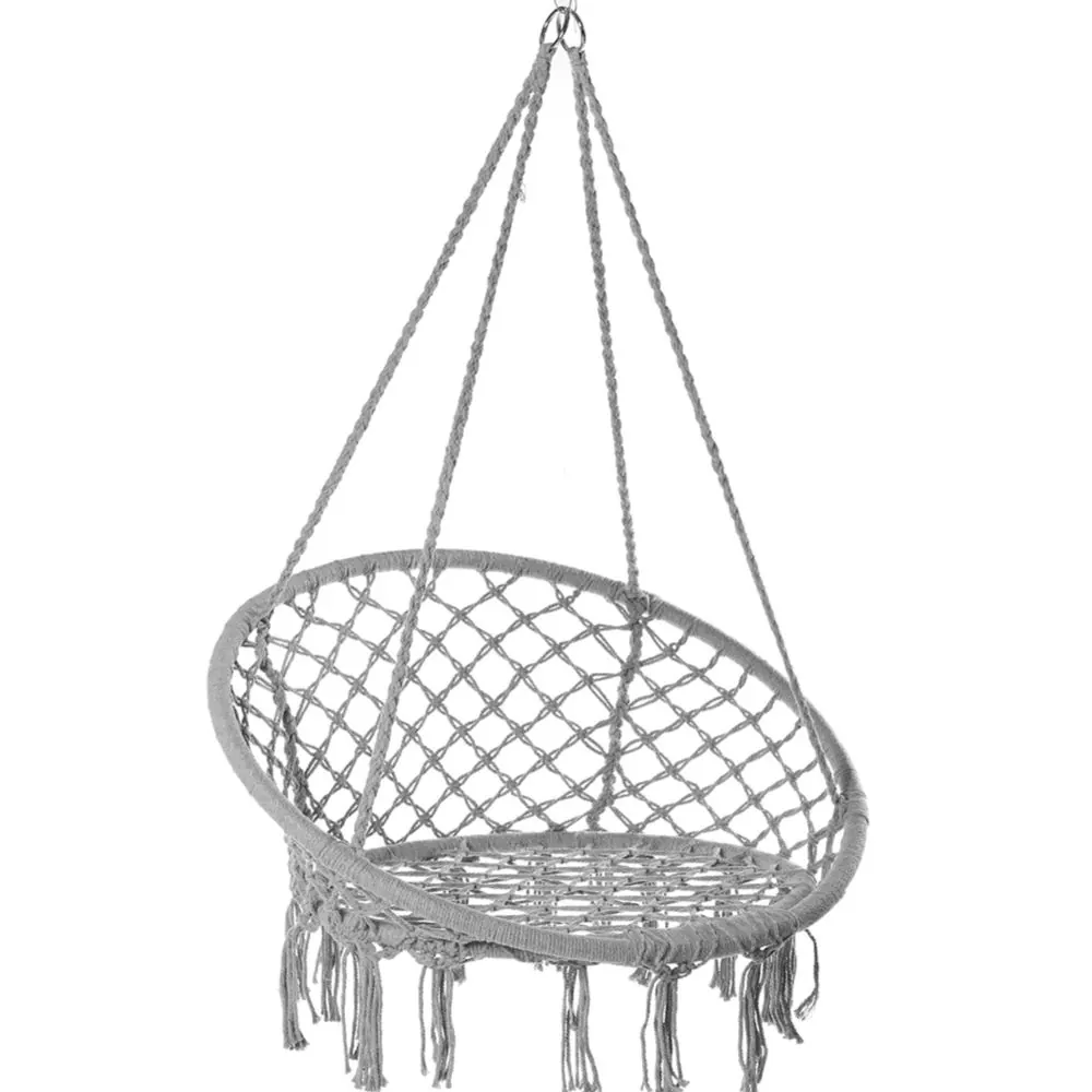 Fotel Wiszący Huśtawka Bocianie Gniazdo BOHO Szary - obrazek 2