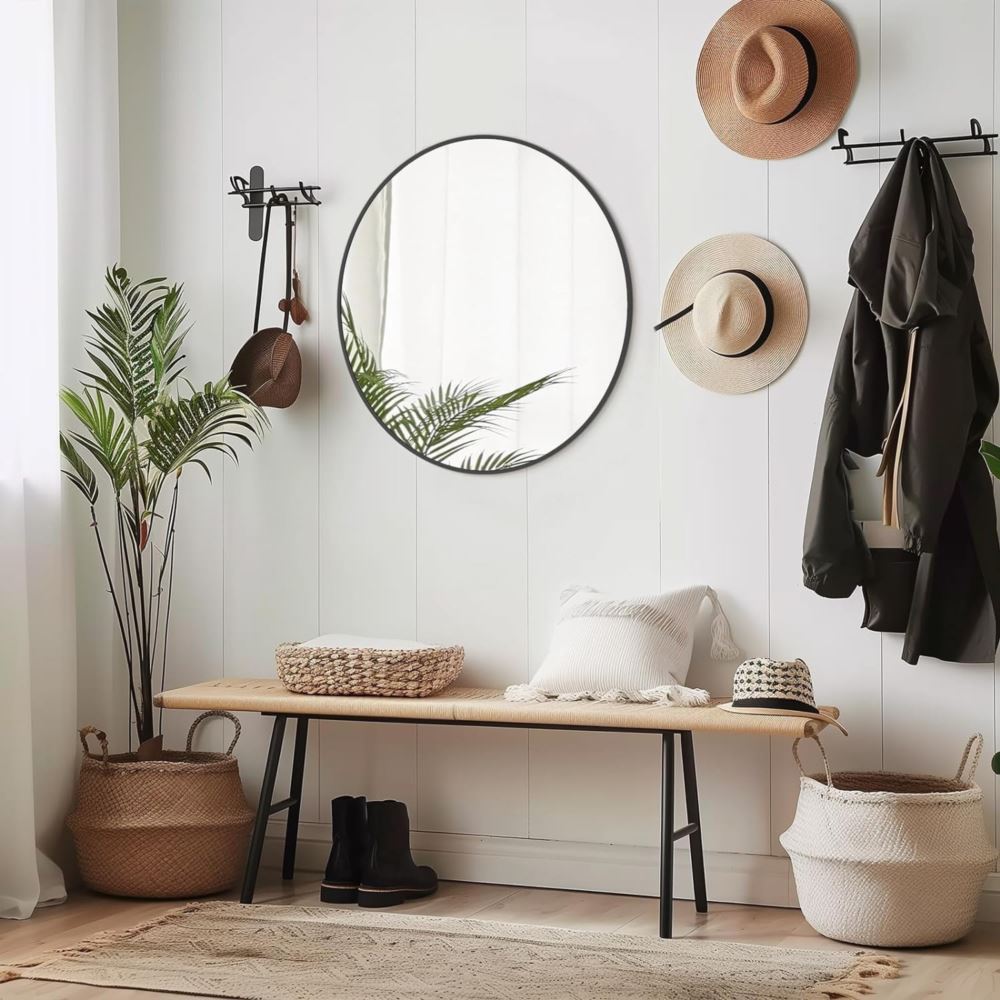 Lustro Okrągłe Ścienne Czarne 80cm - obrazek 6