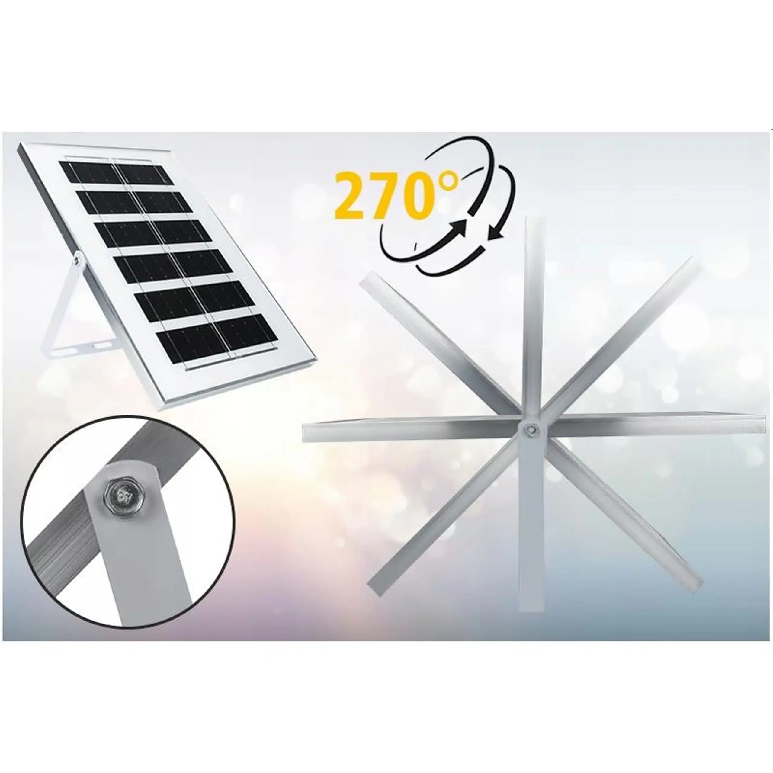 Lampa Solarna Uliczna Latarnia z Czujnikiem Zmierzchu Pilot IP67 50W 100LED - obrazek 7