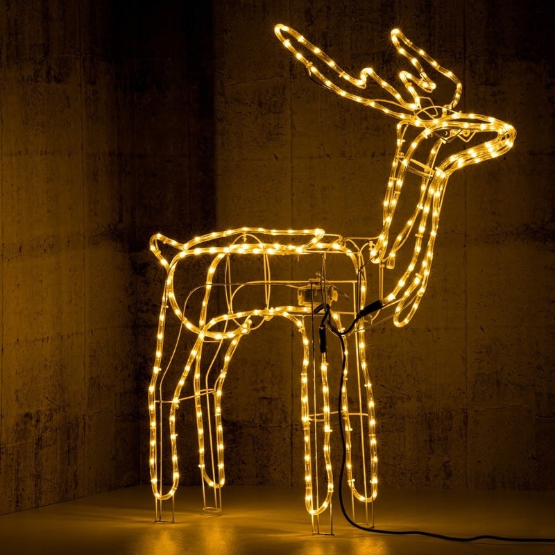 Renifer LED z Ruchomą Głową Świecący Biały Ciepły 95cm - obrazek 4