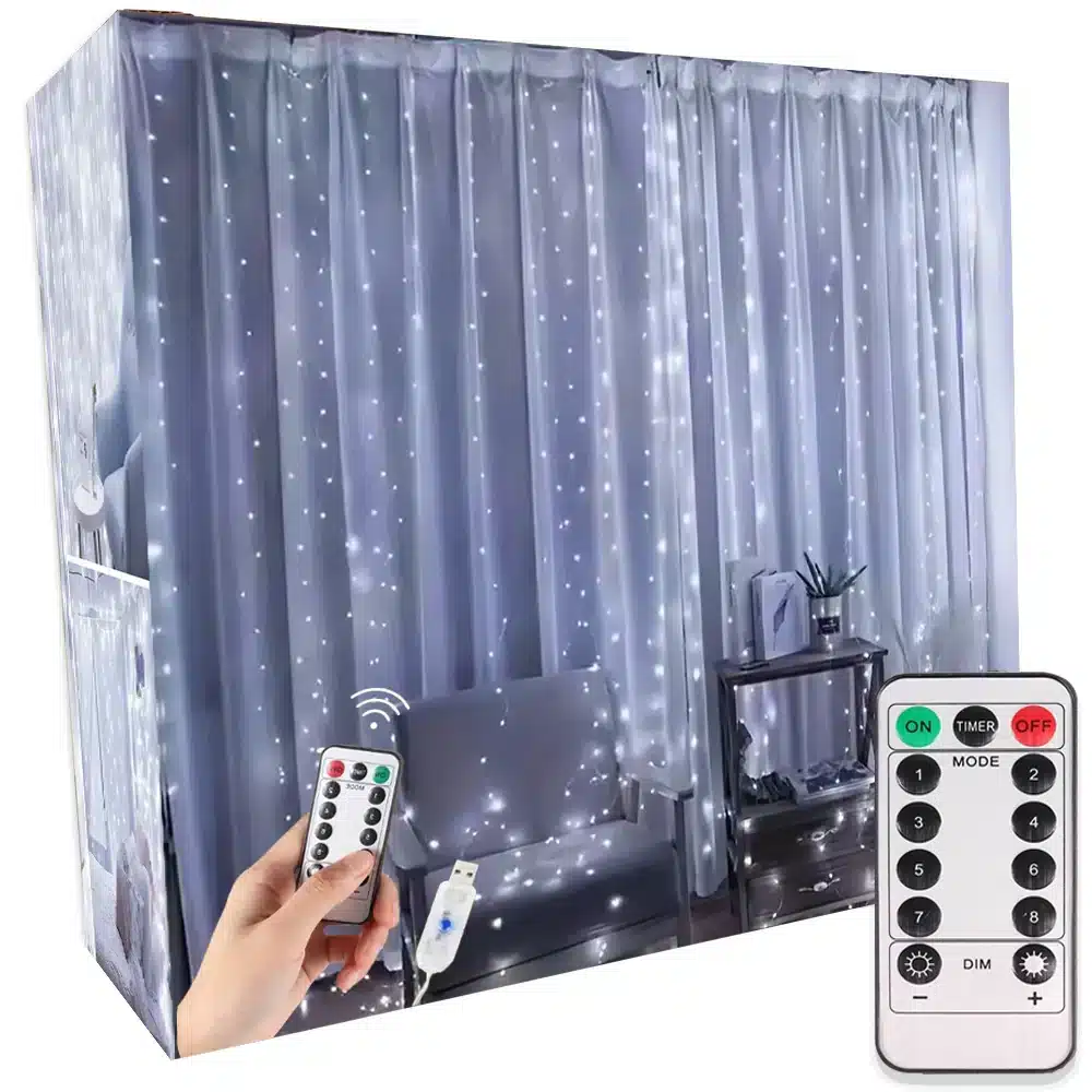 Kurtyna Świetlna Girlanda Lampki Biały Zimny 300LED 6m