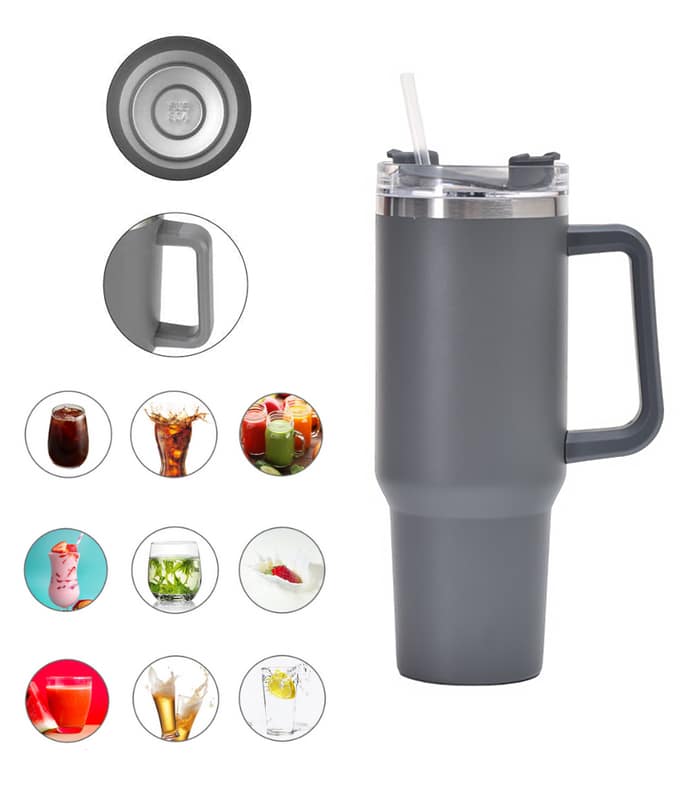 Kubek Termiczny Termos Stal Nierdzewna Ciemnoszary 1200ml - obrazek 3