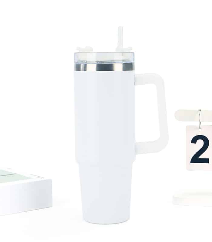 Kubek Termiczny Termos Stal Nierdzewna Biały 1200ml - obrazek 3