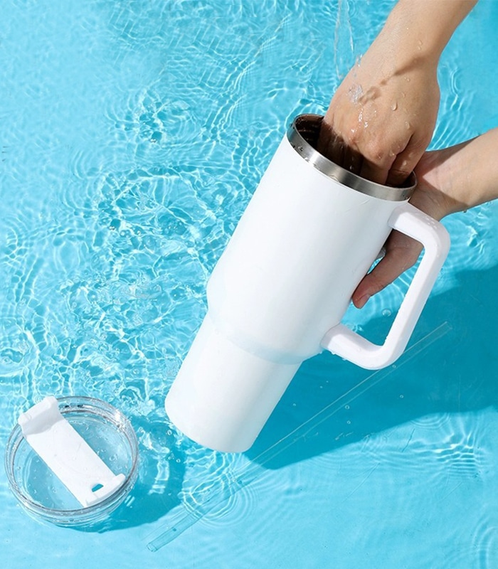 Kubek Termiczny Termos Stal Nierdzewna Biały 1200ml - obrazek 5