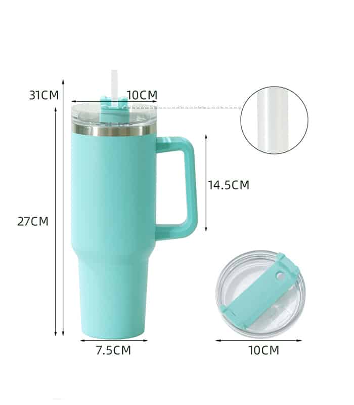 Kubek Termiczny Termos Stal Nierdzewna Turkusowy 1200ml - obrazek 3