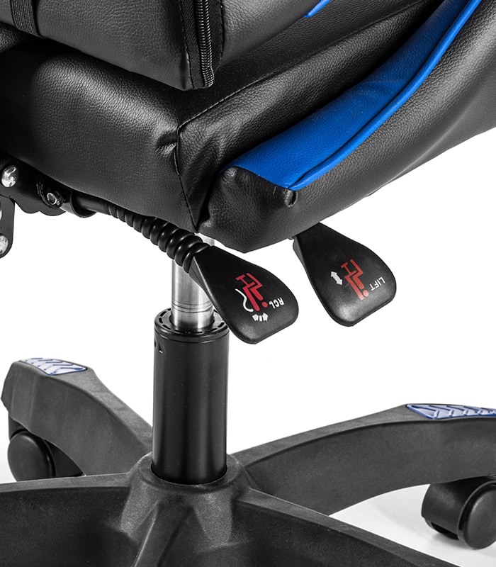 Fotel Gamingowy Obrotowy Regulowany Dla Gracza Czarno-Niebieski - obrazek 6