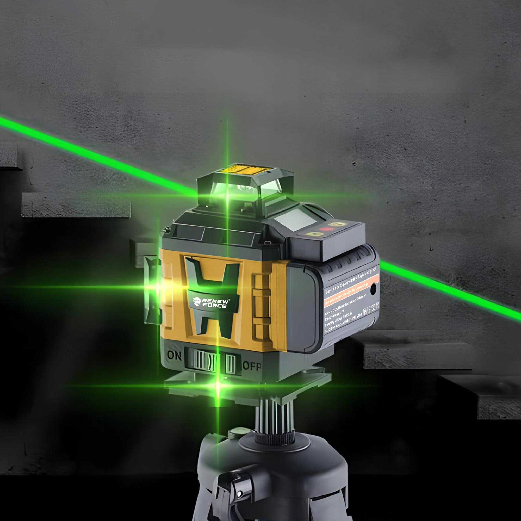 Poziomica Laserowa Płaszczyznowa Laser krzyżowy 4D 16 Linii Renew Force LL27P - obrazek 12