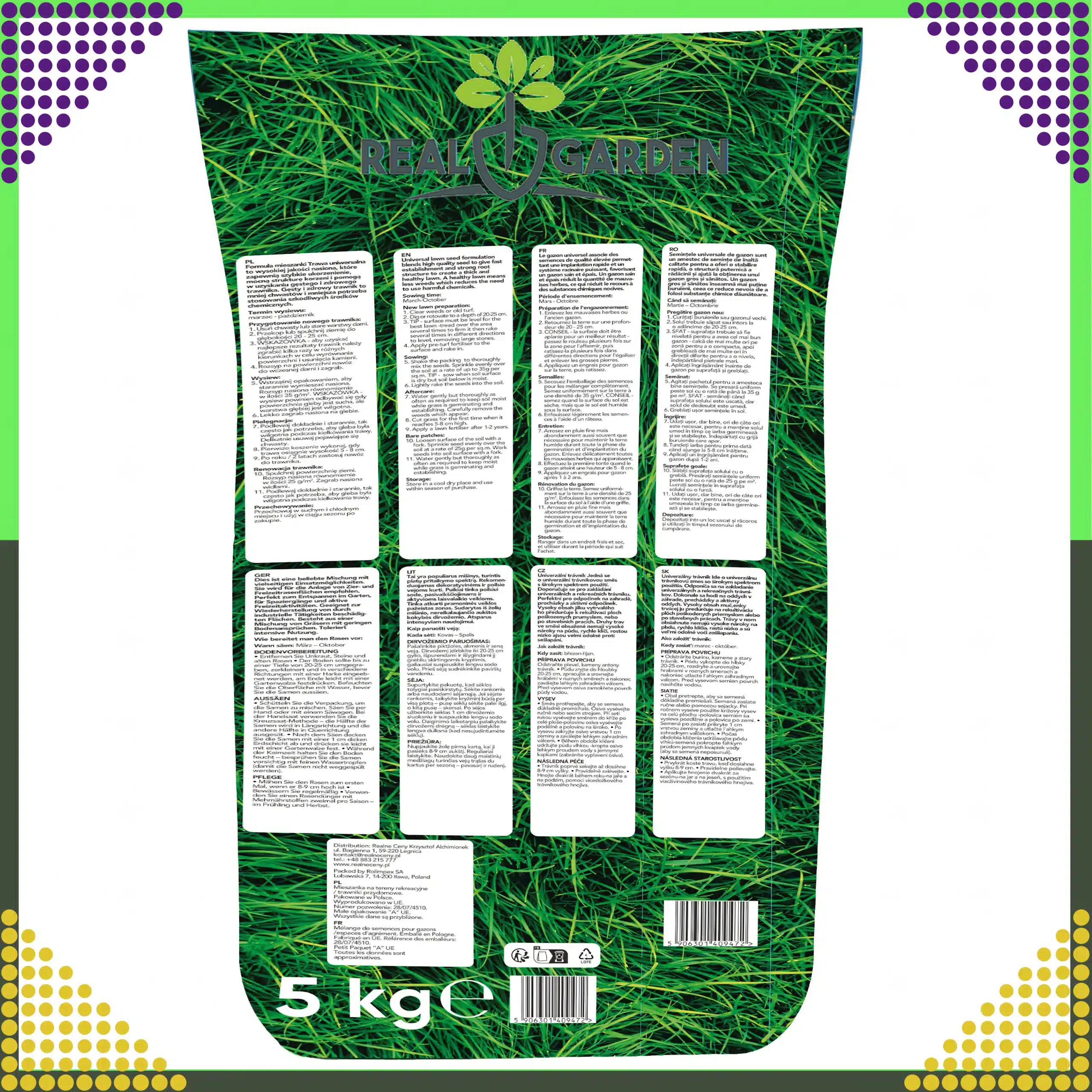 Trawa Uniwersalna Zagęszczająca Nasiona 5kg 200m² - obrazek 4