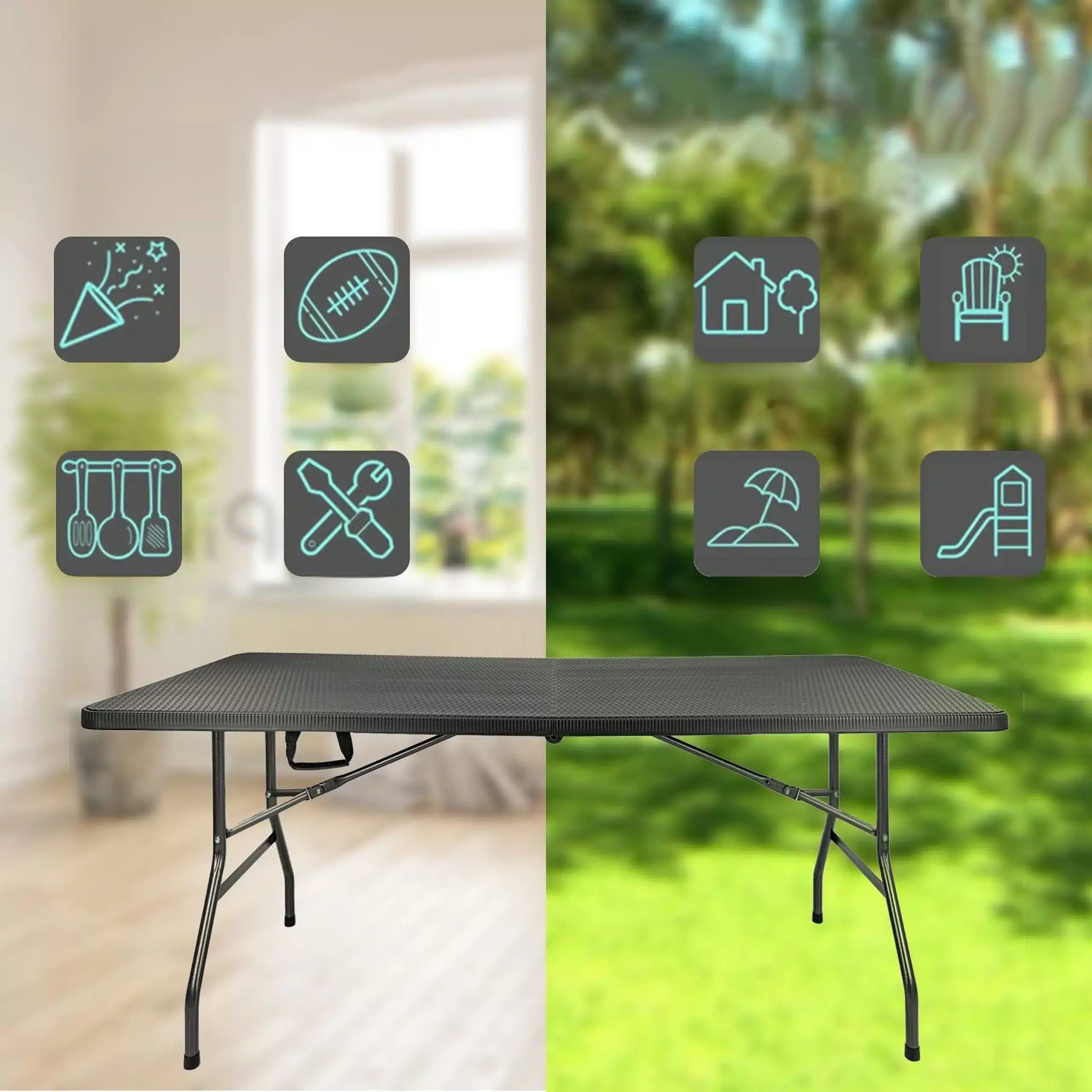 Stół Cateringowy Ogrodowy Bankietowy Walizka Składany Duży 180x74x70cm - obrazek 12