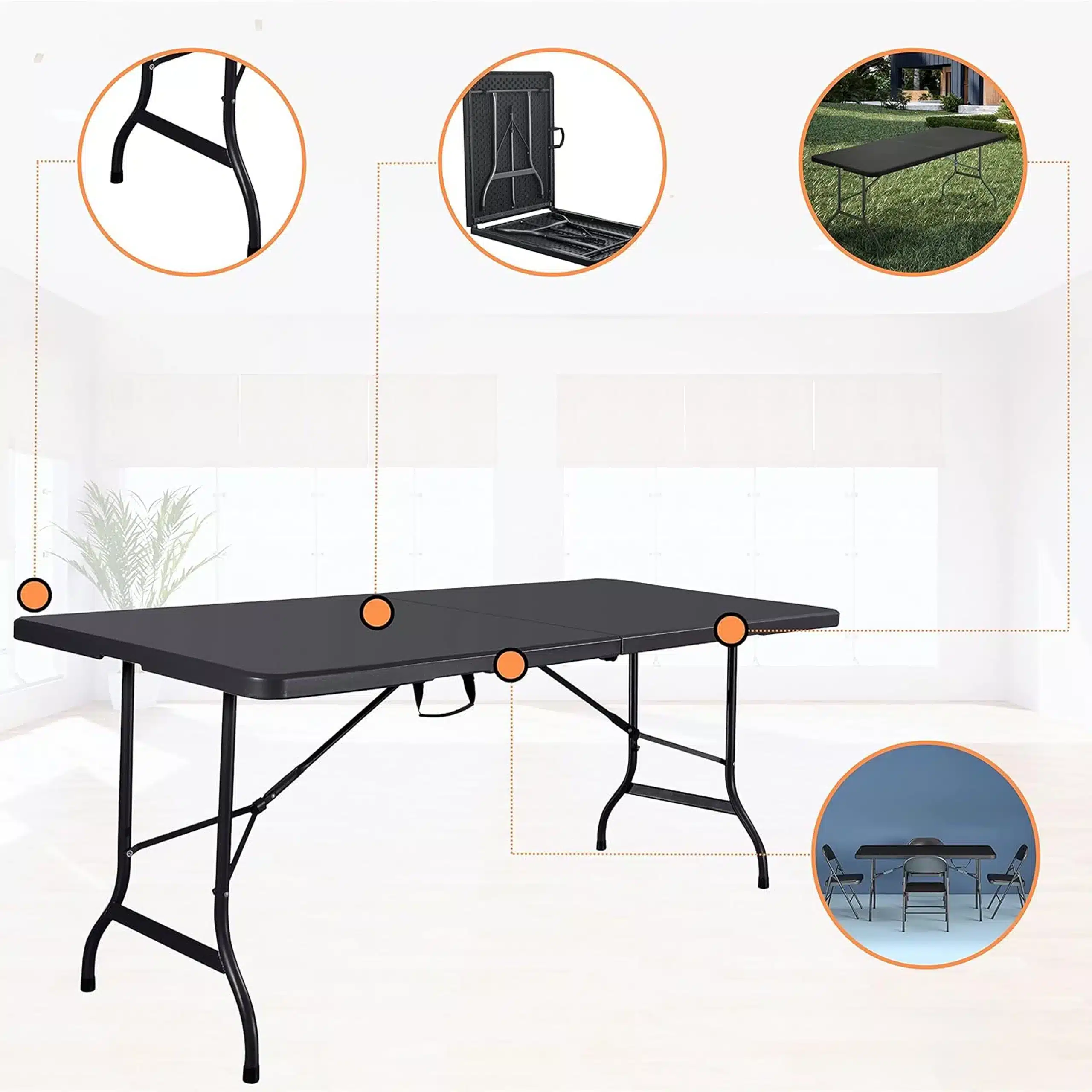 Stół Cateringowy Ogrodowy Bankietowy Walizka Składany Duży 180x74x70cm - obrazek 8
