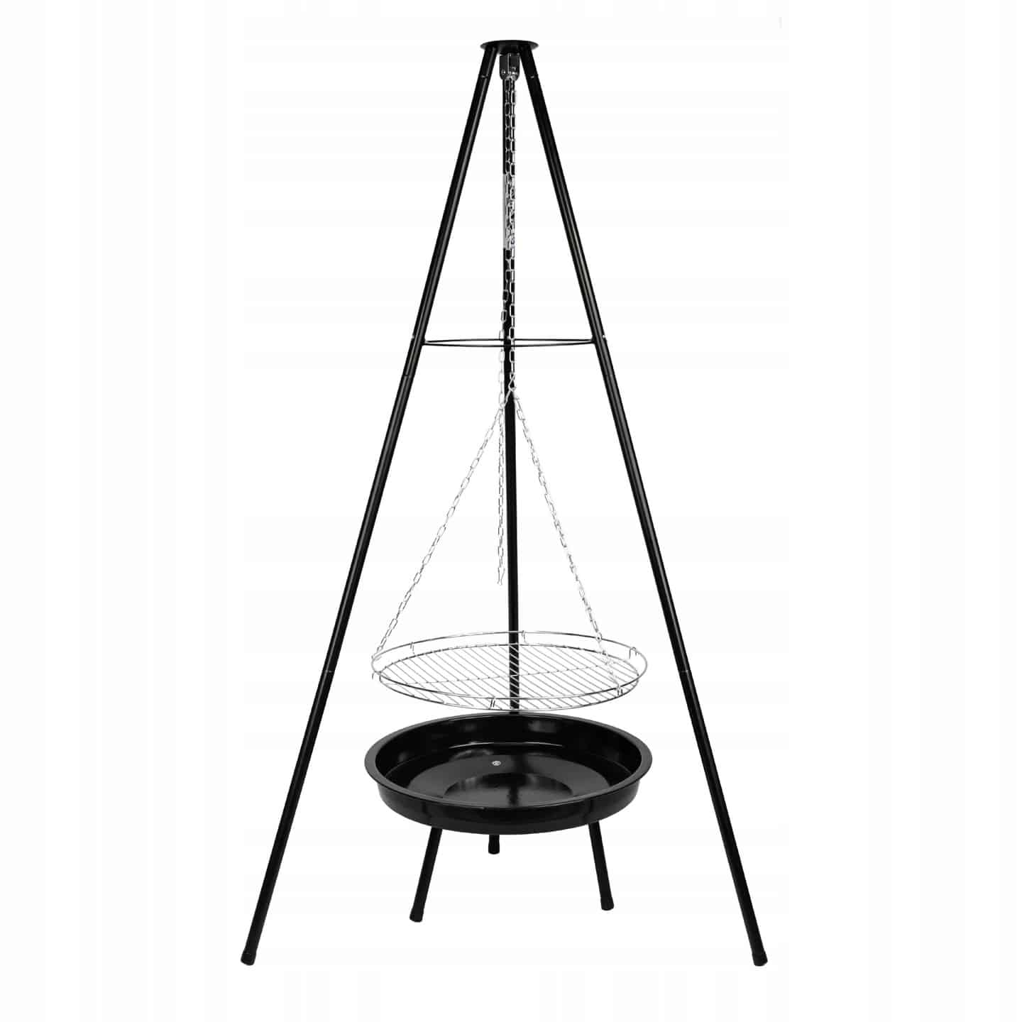 Grill Węglowy Ogrodowy Palenisko Trójnóg Ruszt Chromowany Velio Agni - obrazek 2