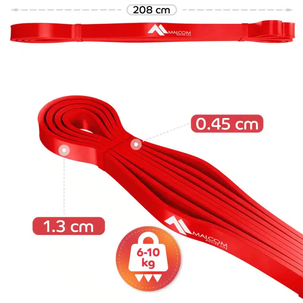 Guma Oporowa Do Ćwiczeń Powerband Czerwona 6-10kg - obrazek 9