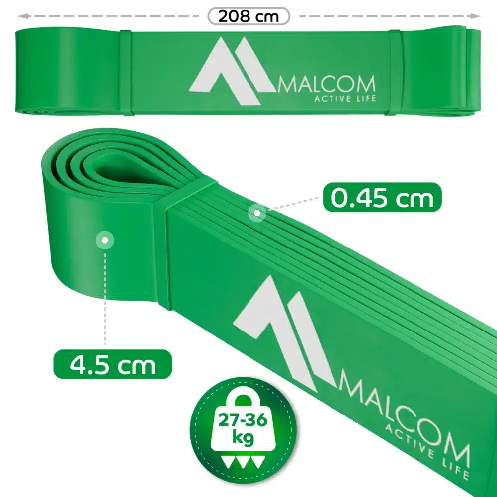 Guma Oporowa Do Ćwiczeń Powerband Zielona 27-36kg - obrazek 9
