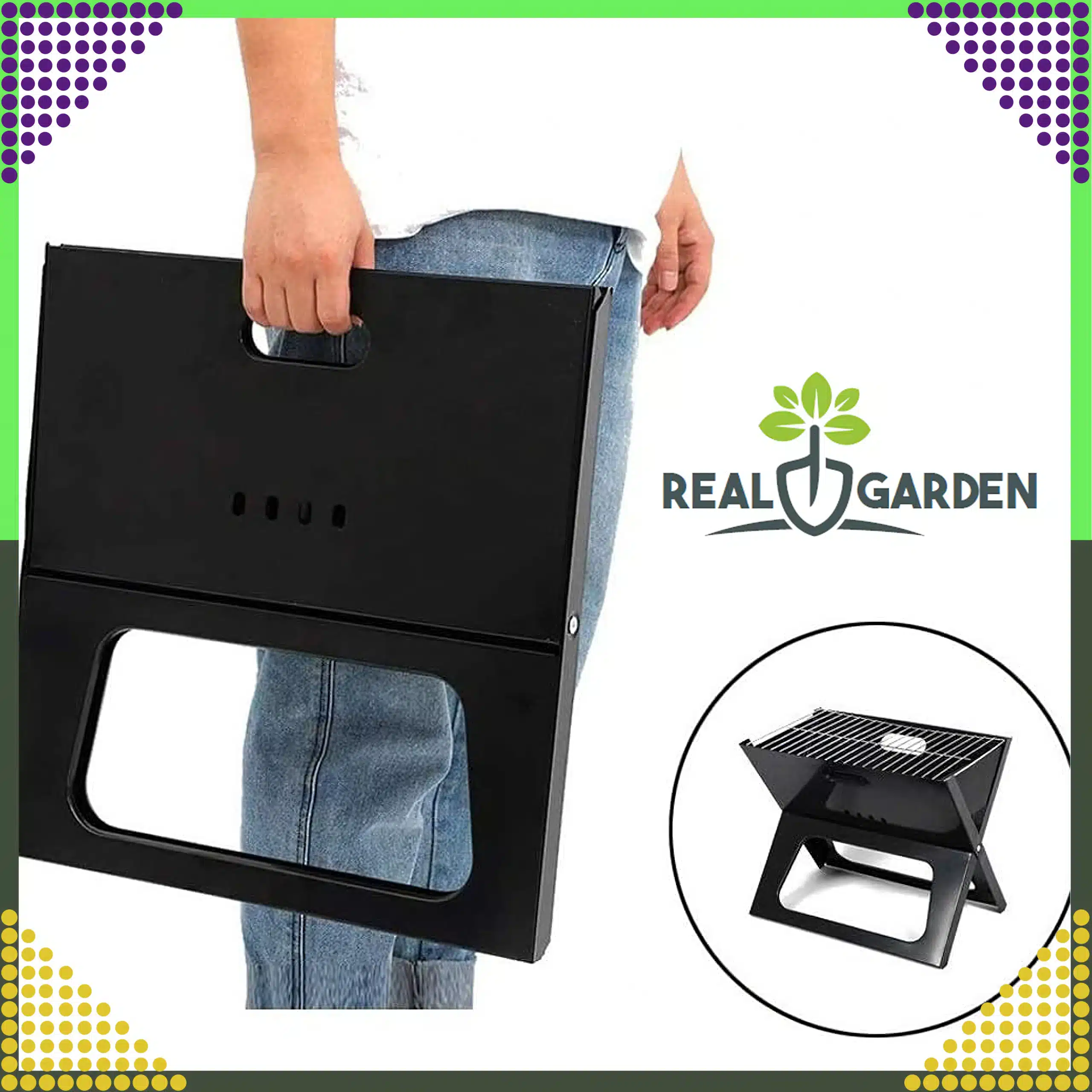 Grill Biwakowy Turystyczny Ogrodowy Przenośny Składany Węglowy Walizka - obrazek 5