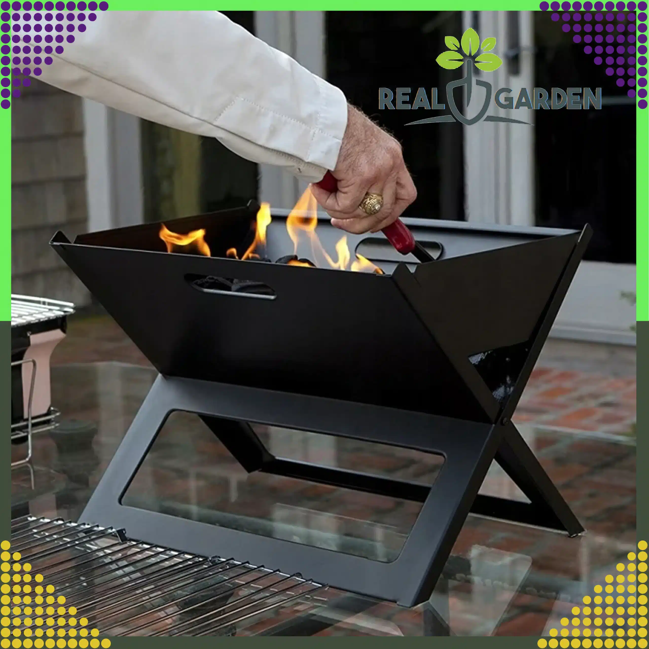 Grill Biwakowy Turystyczny Ogrodowy Przenośny Składany Węglowy Walizka - obrazek 10