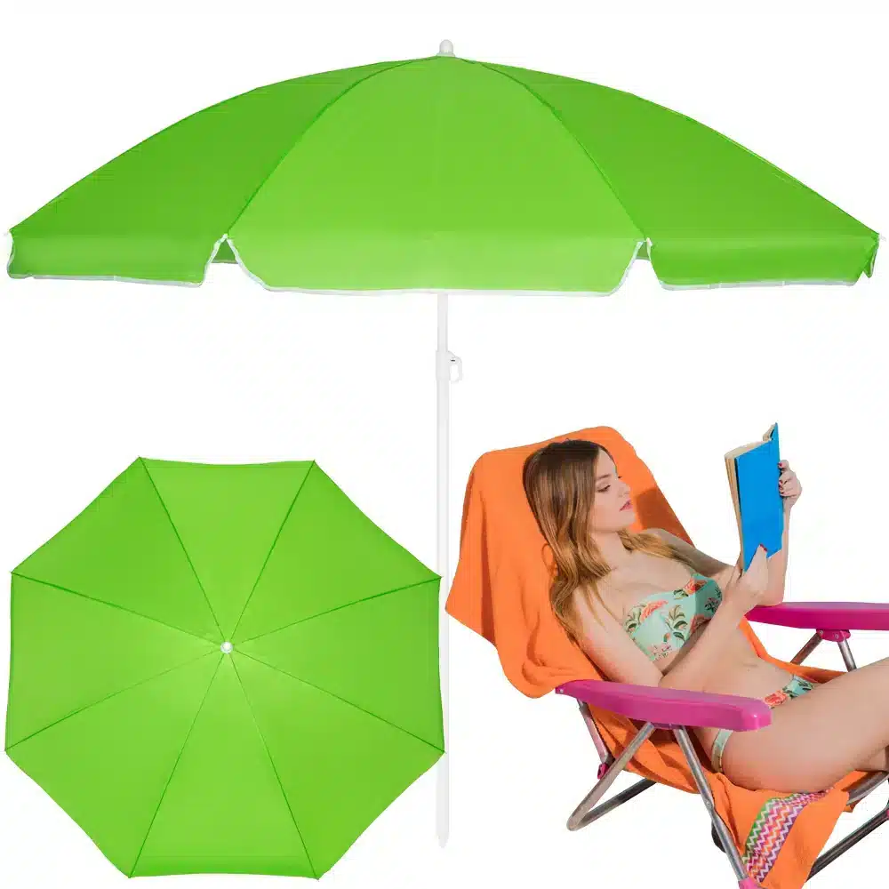 Parasol Plażowy Łamany Wbijany Zielony 180cm