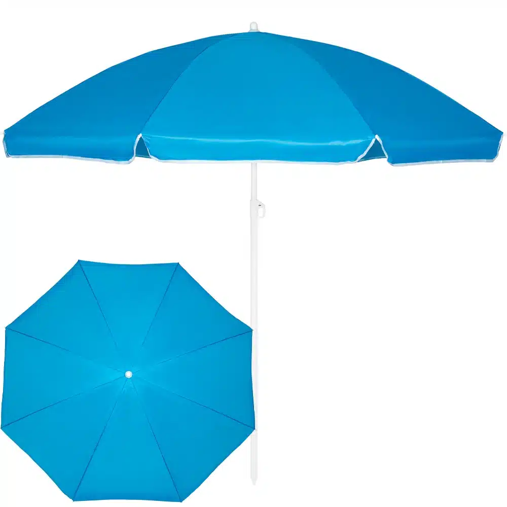 Parasol Plażowy Łamany Wbijany Niebieski 200cm - obrazek 2