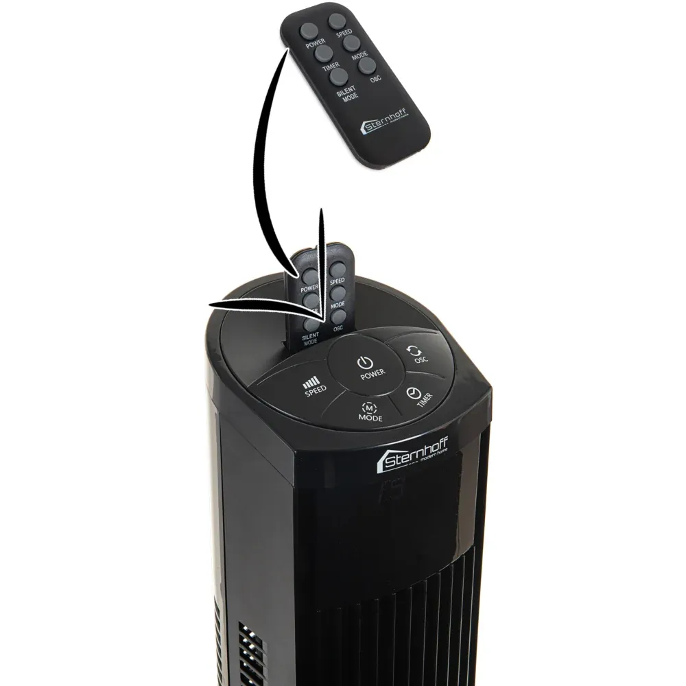 Wentylator Kolumnowy Wiatrak Stojący Obrotowy Czarny Pilot 120W - obrazek 7