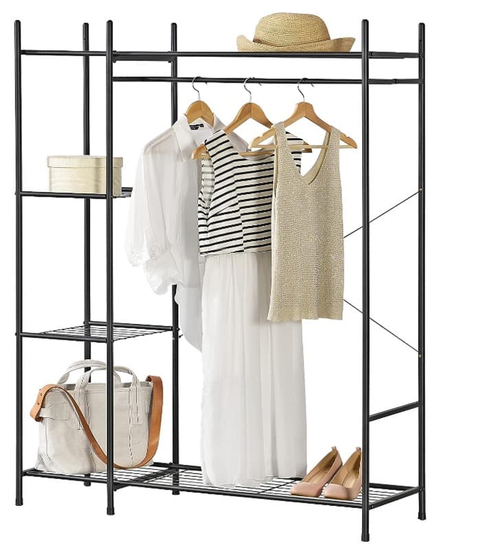 Wieszak Na Ubrania Stojący Podłogowy Regał Półki 150x110cm