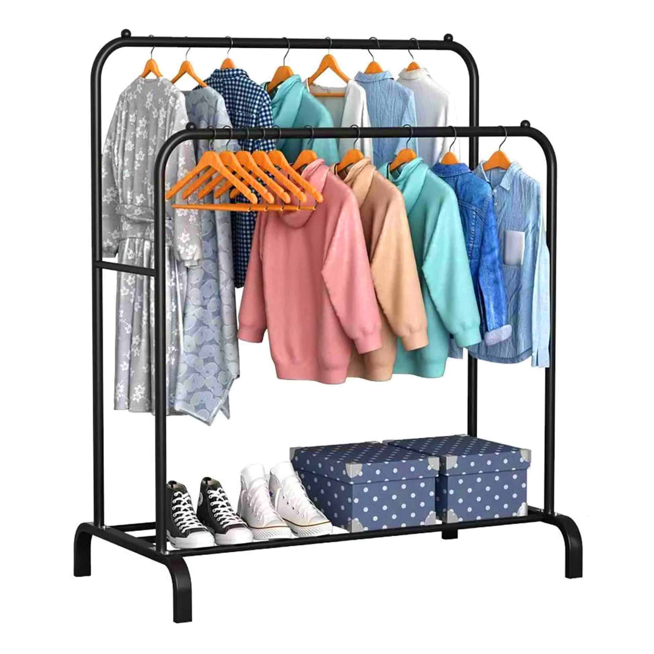 Wieszak Na Ubrania Stojący Podwójny Podłogowy 145x110cm