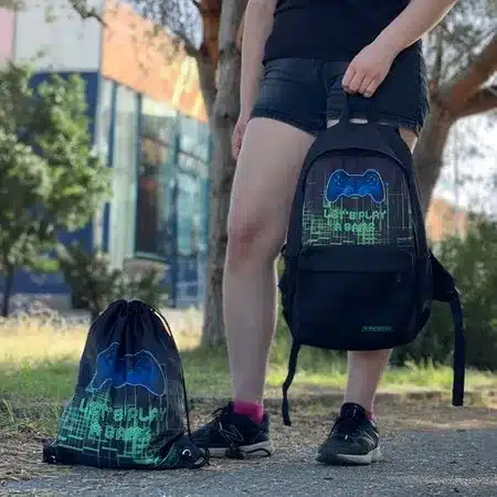 Plecak Szkolny Młodzieżowy Pojemny Czarny Kruzzel 22L + Worek - obrazek 15