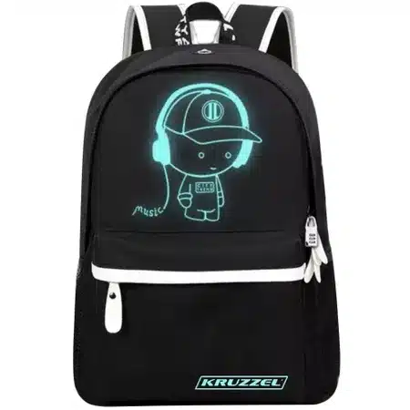 Plecak Szkolny Młodzieżowy Pojemny Odblaskowy Czarny Kruzzel 19L + Piórnik - obrazek 2