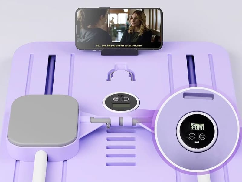 Deska Do Pilatesu Ćwiczenia Jogi Wielofunkcyjna z Licznikiem Fioletowa - obrazek 7