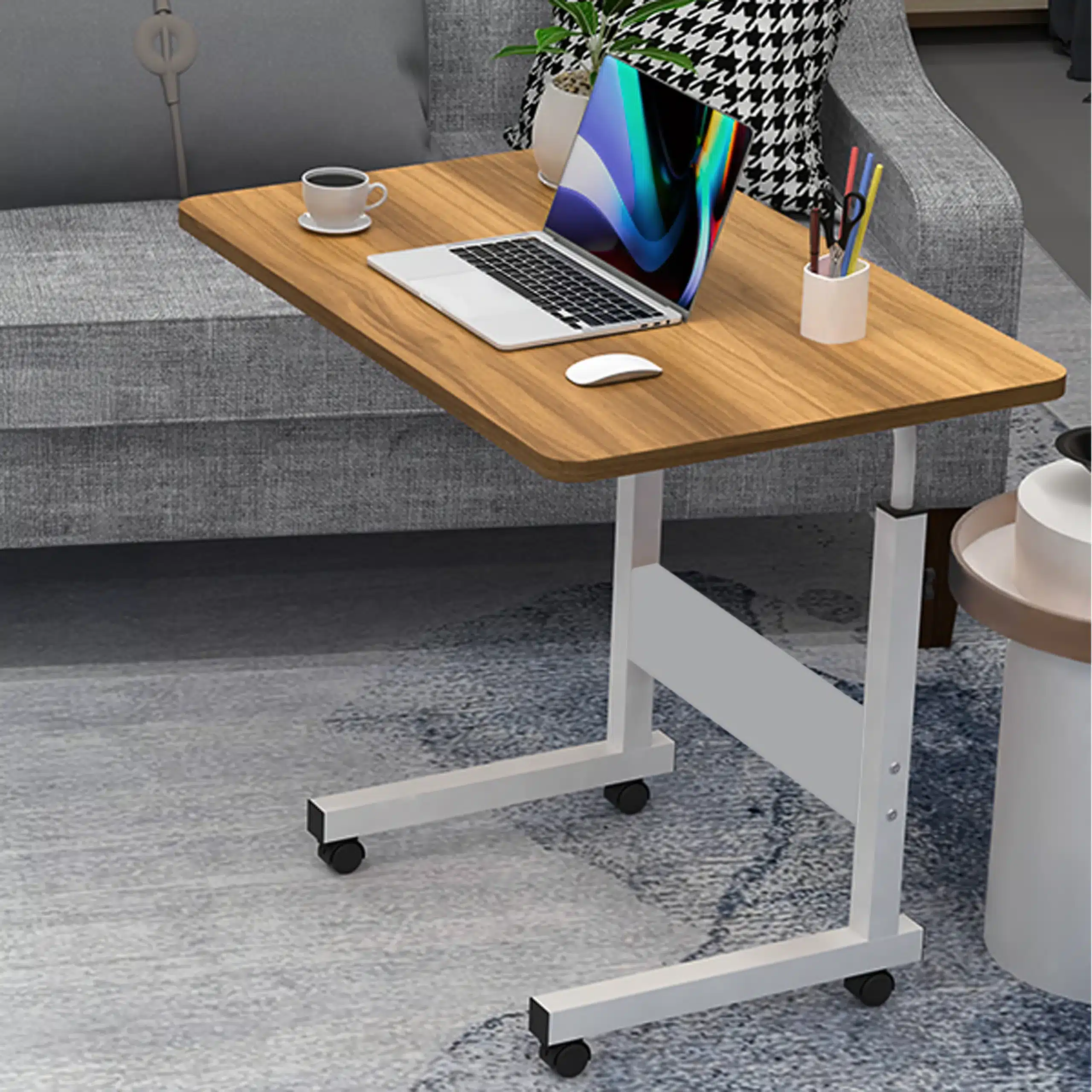 Stolik Biurko Pod Laptopa Na Kółkach z Regulacją Wysokości - obrazek 5