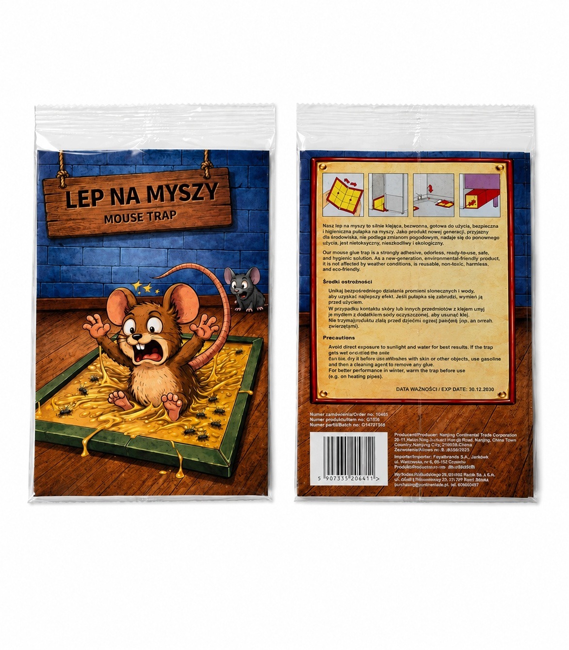 20x Lep Na Myszy Szczury Pułapka z Klejem 23,5x17cm - obrazek 2
