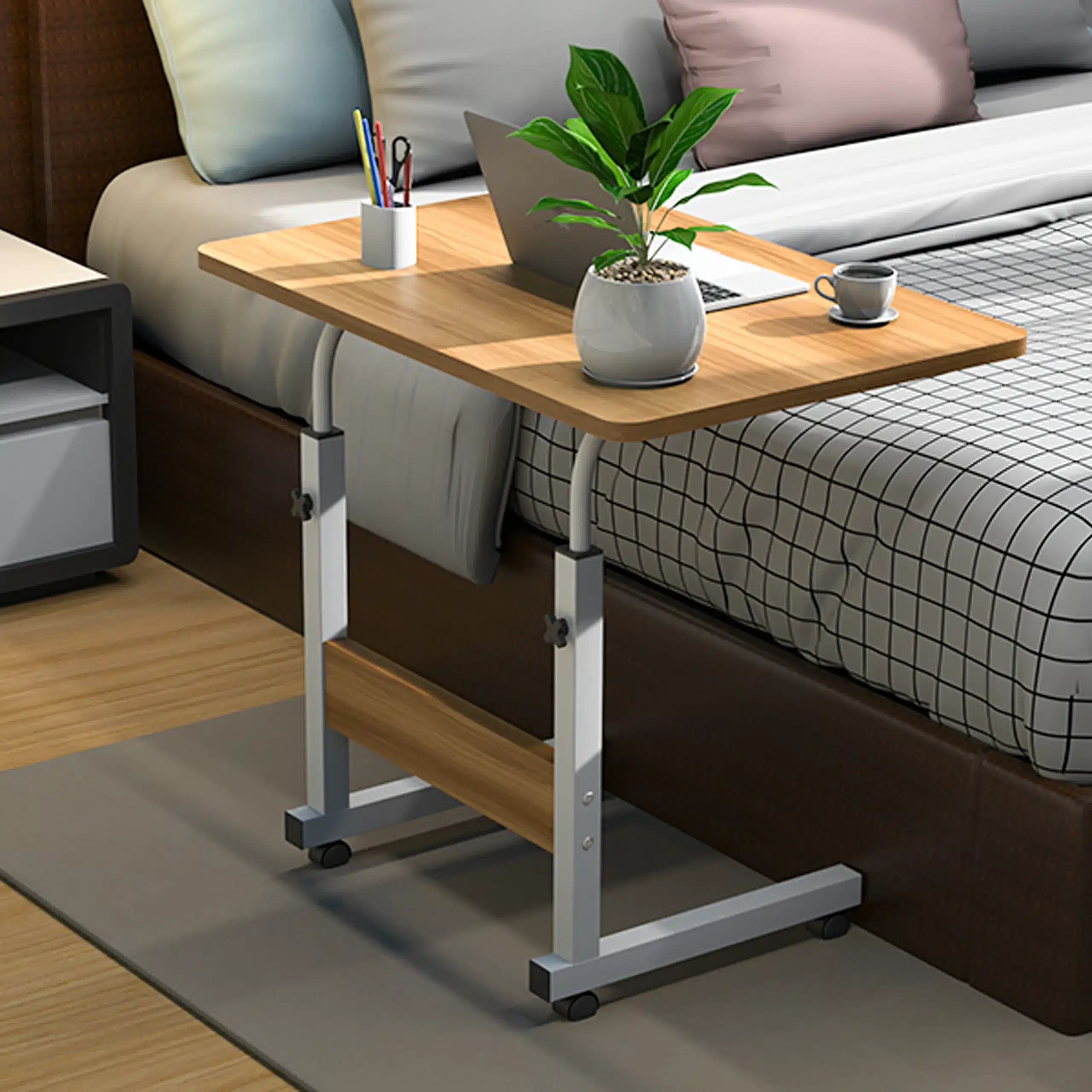 Stolik Biurko Pod Laptopa Na Kółkach z Regulacją Wysokości - obrazek 7