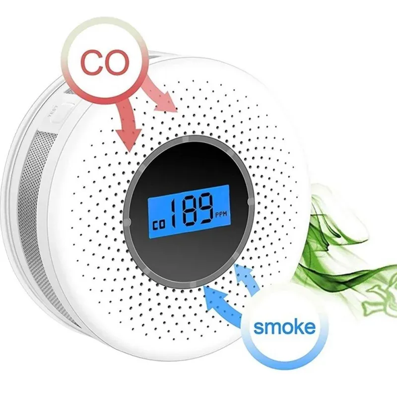 Czujnik Czadu Dymu Detektor Tlenku Węgla Bezprzewodowy LCD - obrazek 6