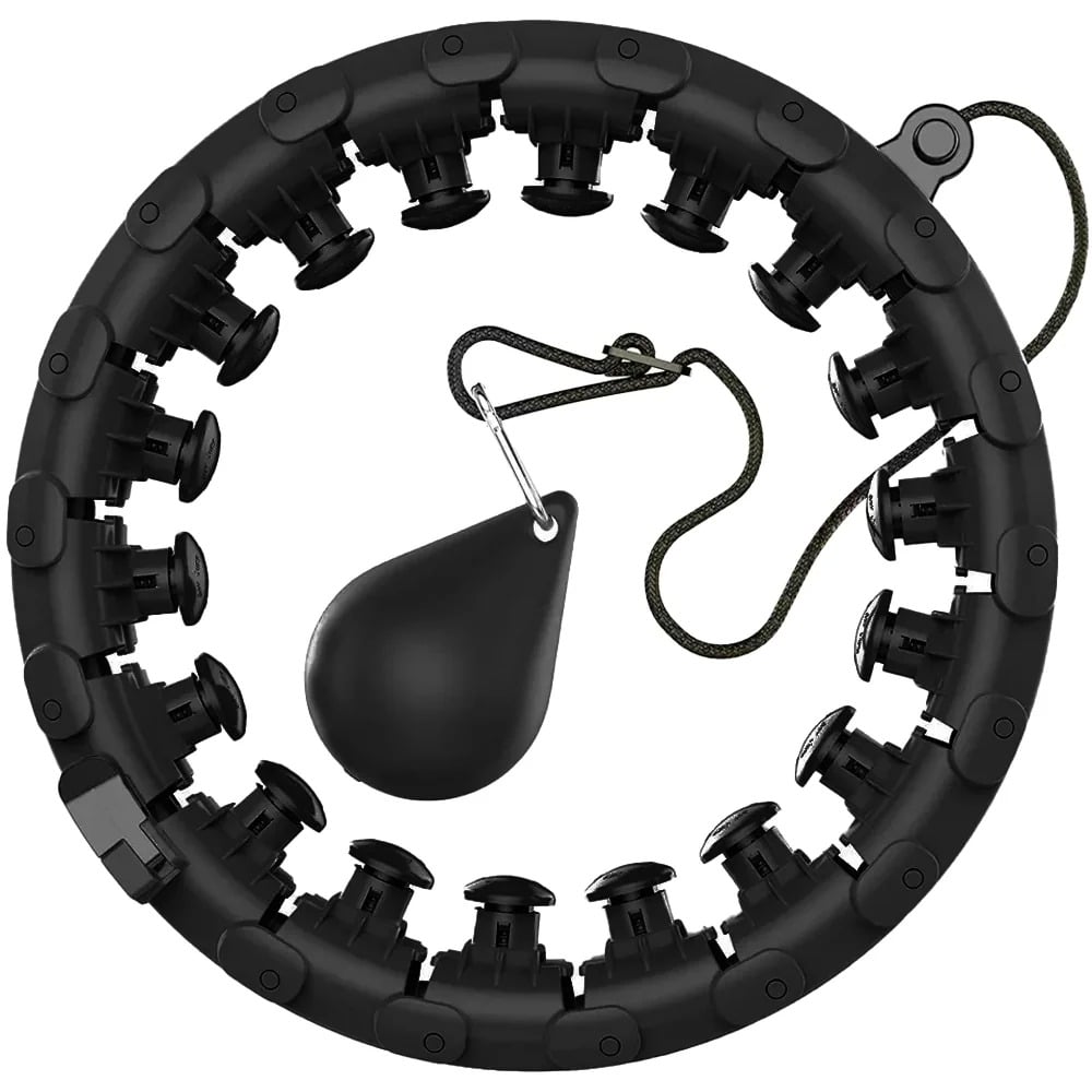 Hula Hop Odchudzające z Obciążeniem i Masażerem Czarne - obrazek 2