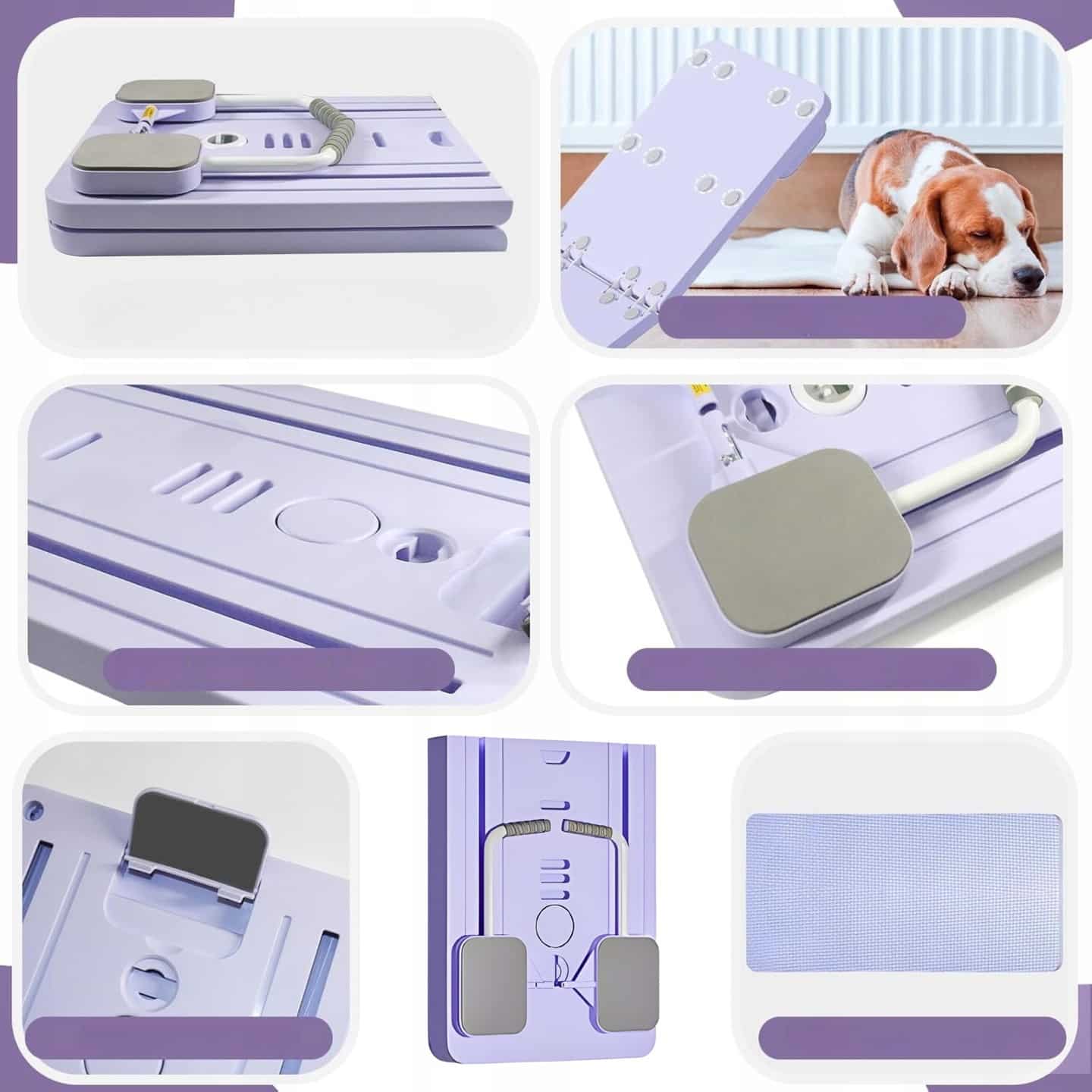 Deska Do Pilatesu Ćwiczenia Jogi Wielofunkcyjna z Licznikiem Fioletowa - obrazek 3