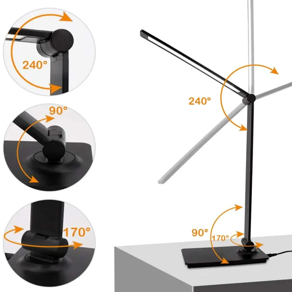 Lampka Biurkowa Szkolna Nocna LED z Ładowarką USB - obrazek 3