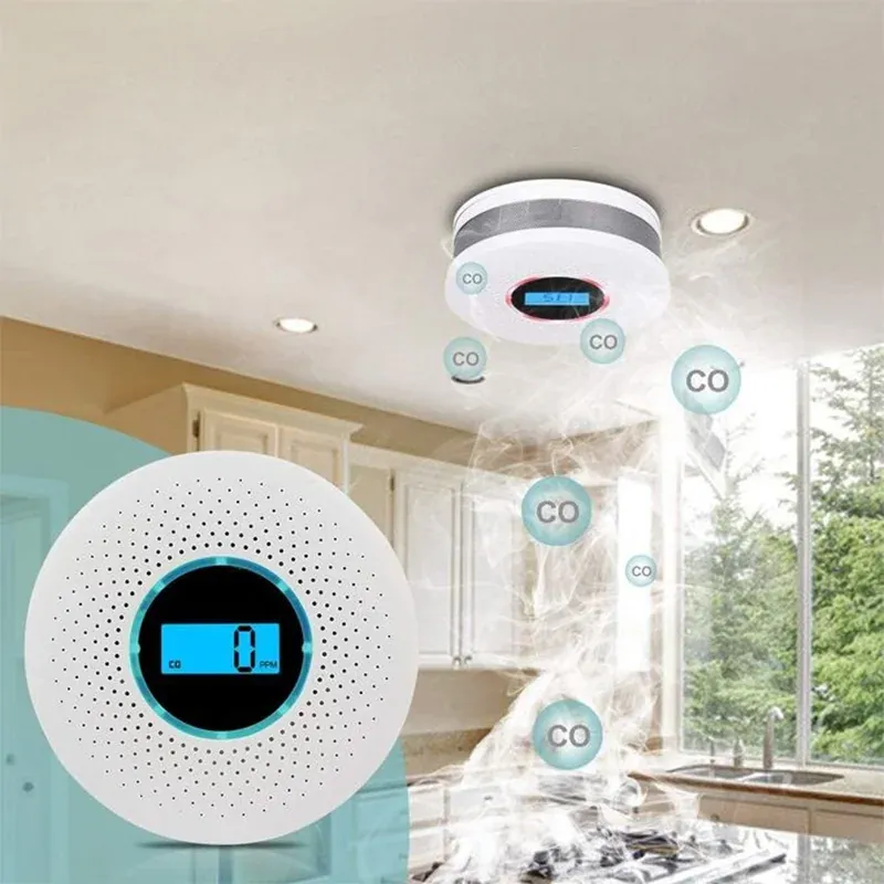 Czujnik Czadu Dymu Detektor Tlenku Węgla Bezprzewodowy LCD - obrazek 4