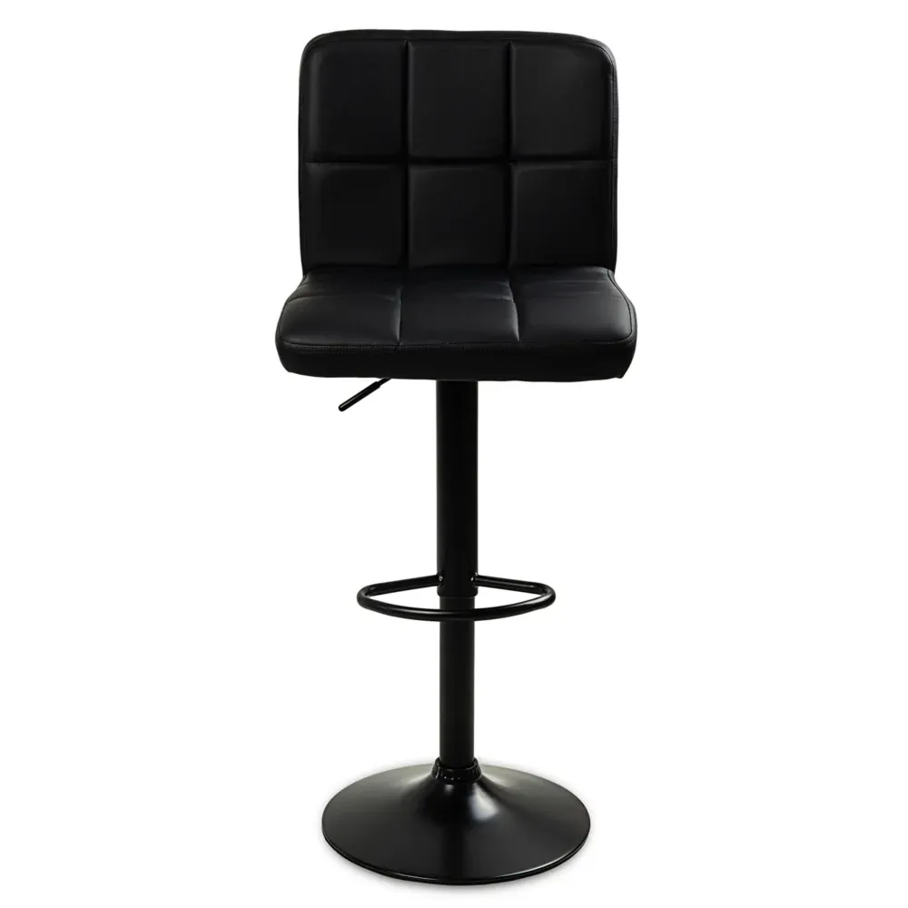 Hoker Barowy Kuchenny Obrotowy Regulowany Skórzany Czarny - obrazek 5