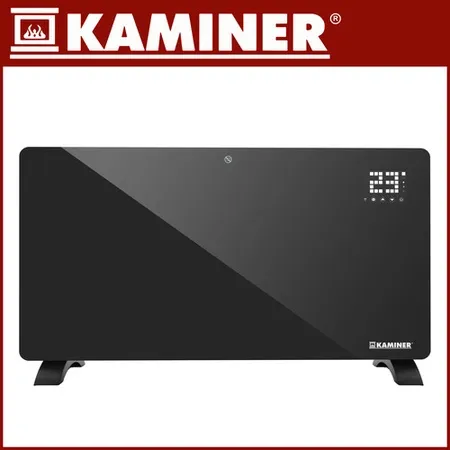 Grzejnik Elektryczny Konwektorowy Szklany WiFi Pilot Czarny Kaminer 2500W - obrazek 2