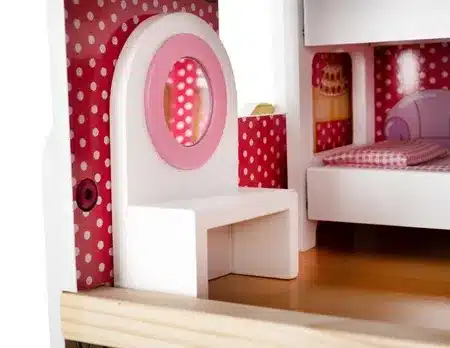 Domek Drewniany Dla Lalek Willa z Basenem Różowy LED 90cm + Mebelki - obrazek 16