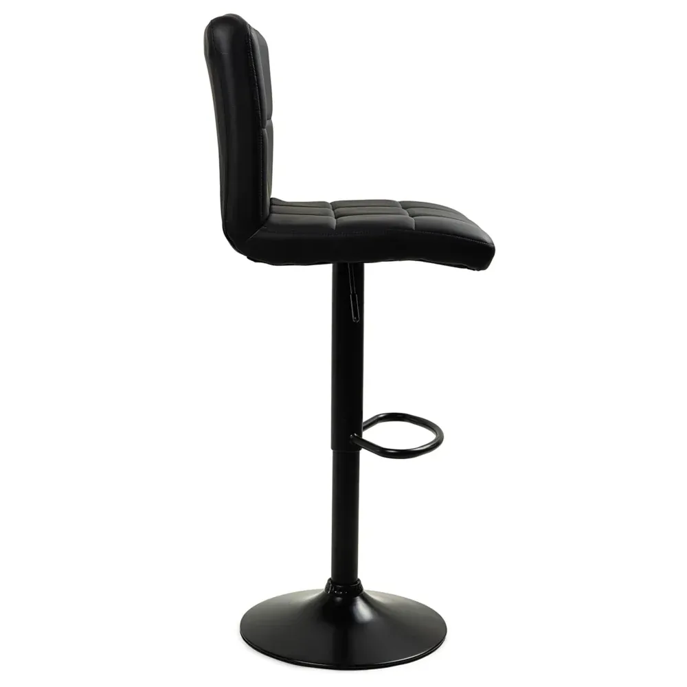 Hoker Barowy Kuchenny Obrotowy Regulowany Skórzany Czarny - obrazek 4