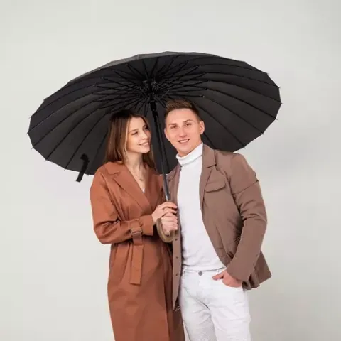 Parasol Rządowy Elegancki Czarny 24 Druty 145cm - obrazek 10