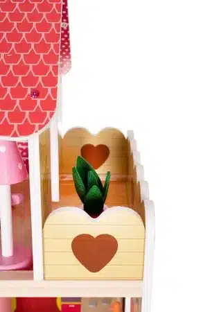 Domek Drewniany Dla Lalek Willa z Basenem Różowy LED 90cm + Mebelki - obrazek 7