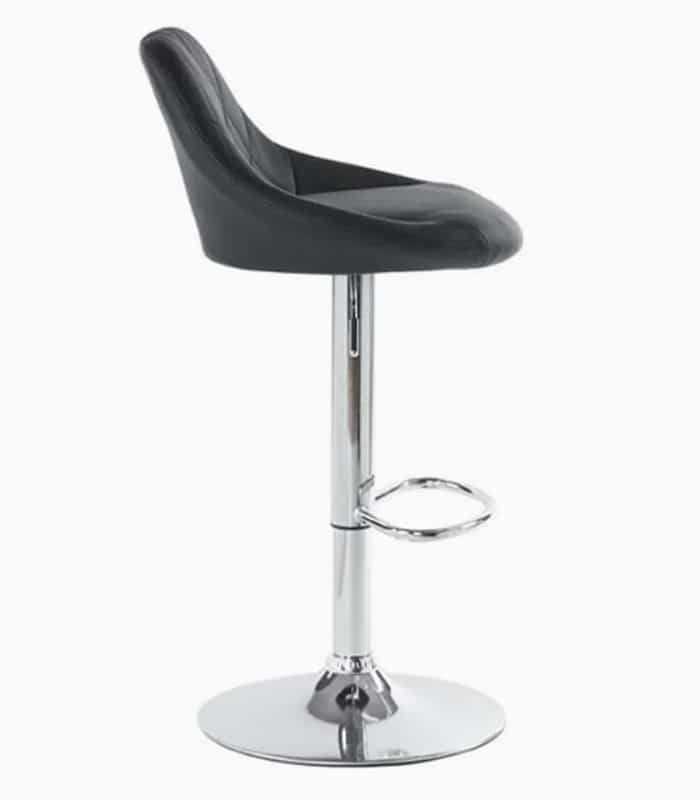 Hoker Barowy Kuchenny Obrotowy Regulowany Skórzany Czarny - obrazek 3