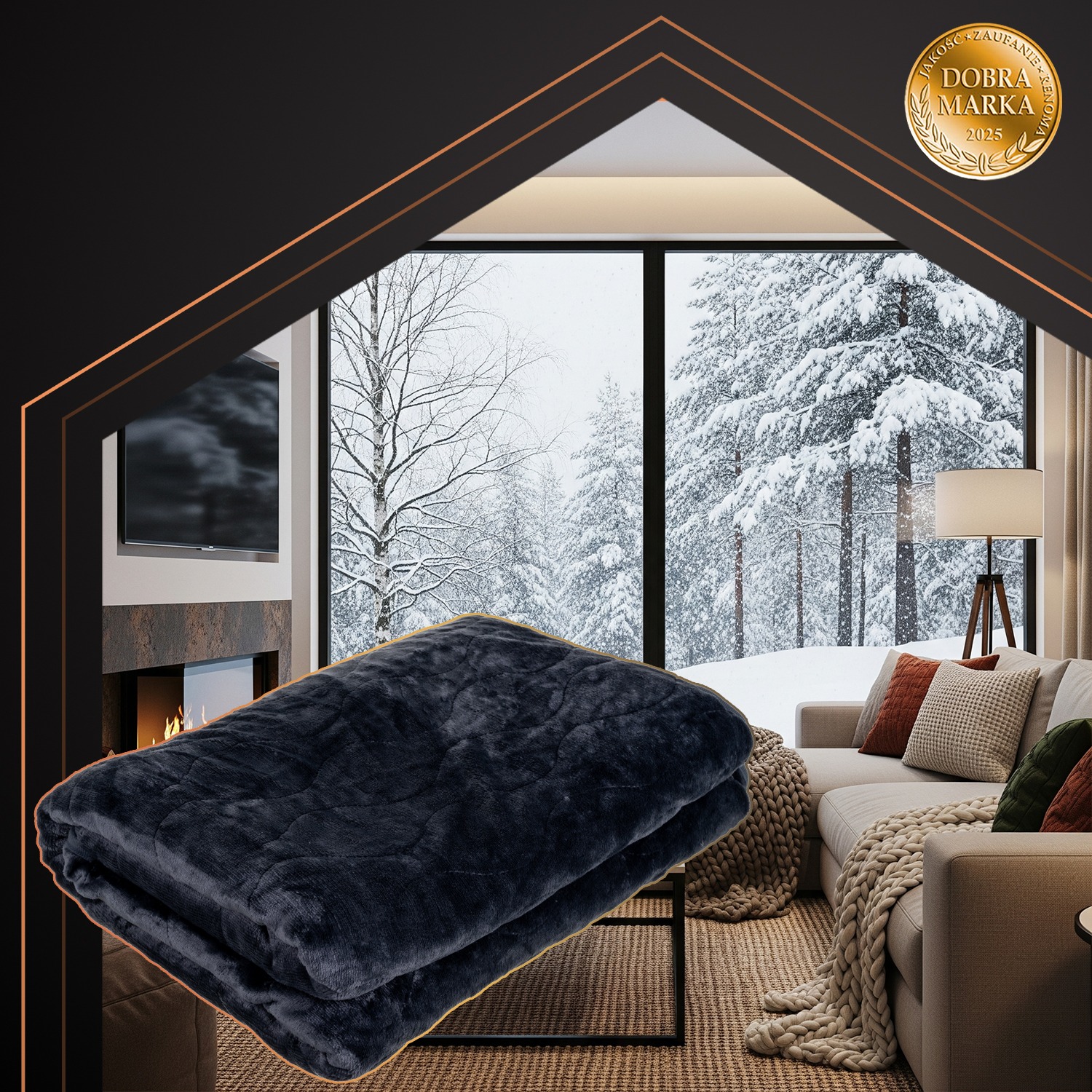 Koc Elektryczny Grzewczy Dwuosobowy Pilot Czarny Ruhhy 180x130cm - obrazek 4