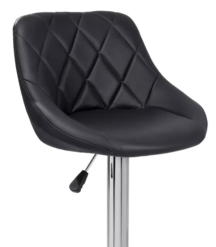 Hoker Barowy Kuchenny Obrotowy Regulowany Skórzany Czarny - obrazek 4