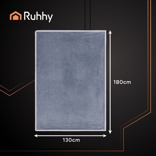 Koc Elektryczny Grzewczy Dwuosobowy Pilot Szary Ruhhy 180x130cm - obrazek 3