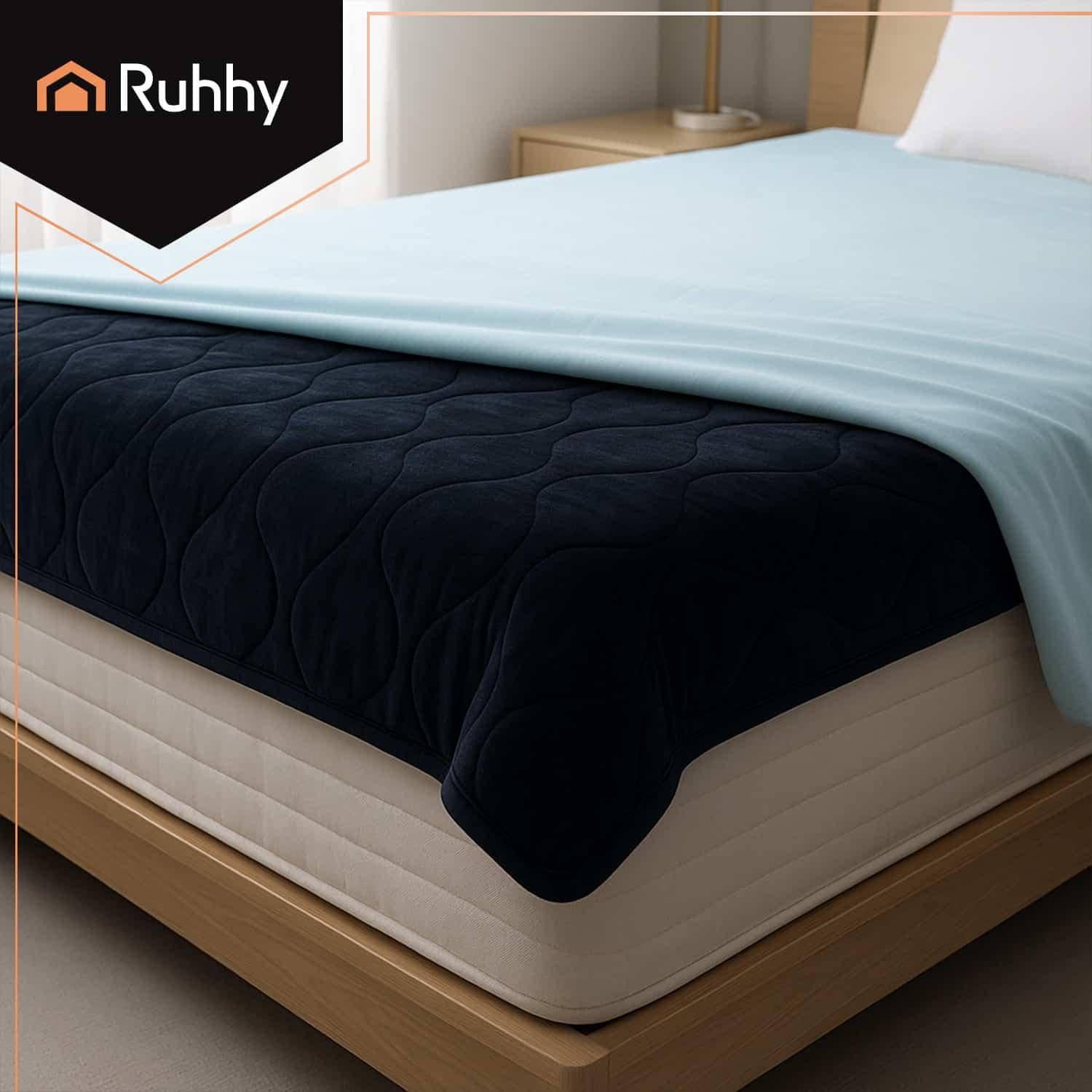 Koc Elektryczny Grzewczy Dwuosobowy Pilot Czarny Ruhhy 180x130cm - obrazek 5